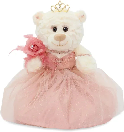 Miniatura 23 de Muñeca de centro de mesa de oso de quinceañera de 12 pulgadas con elegante vestido de tul en capas y soporte ajustable, regalo de decoraciones