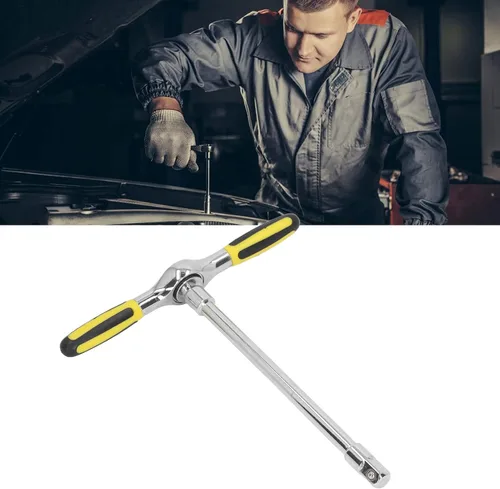 Miniatura 4 de Zerodis Llave de trinquete ajustable con mango en T, llave de trinquete de liberación rápida en T, llave de trinquete ajustable tipo T de una mano