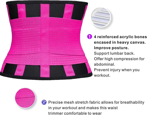 Miniatura 4 de YIANNA Waist Trainer Belt for Women Waist Trimmer Weight Loss Workout Fitness Back Support Belts