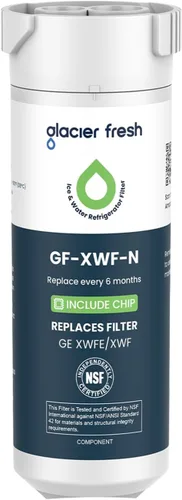 GLACIER FRESH Filtro de agua compatible con XWFE (con CHIP incorporado), reemplazo para filtro de agua de refrigerador GE XWFE, XWF, Certificación