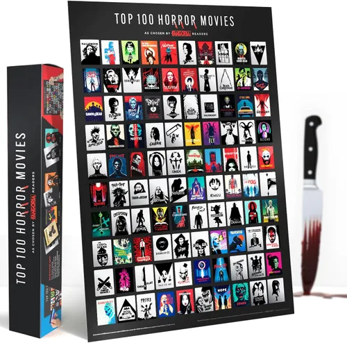 Curious Charts - Póster oficial de películas de terror Fangoria para rascar, las 100 mejores películas de terror, 16.5 x 23.4 pulgadas, decoración