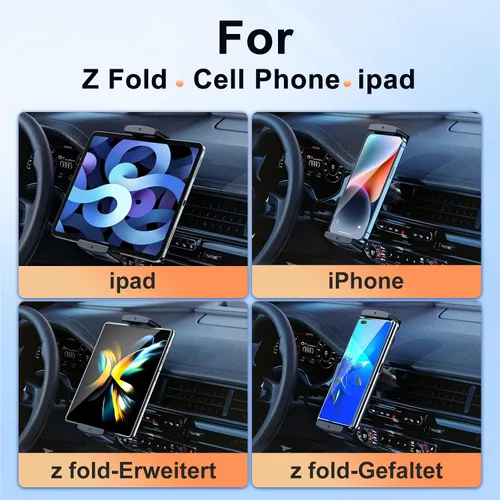 Miniatura 2 de Soporte de teléfono de coche para Samsung Galaxy Z Fold 7 6 5 4 3 accesorios – Soporte de tableta para ventilación de aire de coche manos libres