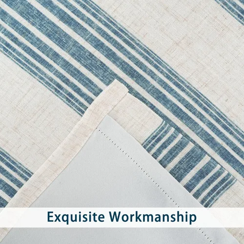 Miniatura 6 de DriftAway Chris Linen - Cortinas opacas con capa térmica y reductora de sonido, 63 pulgadas de largo para dormitorio, cortinas estampadas a rayas