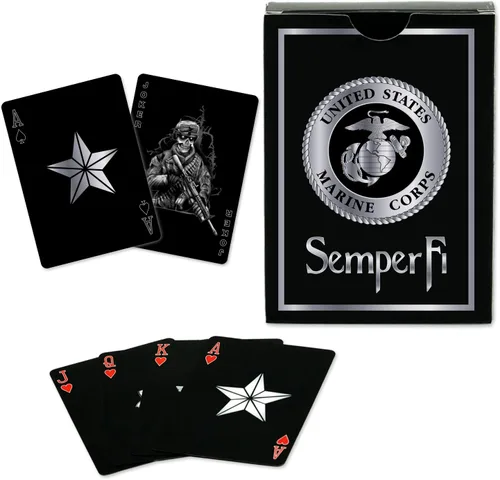 Miniatura 11 de Military Gift Shop Cartas de jugar con bandera estadounidense azul - Gráficos patrióticos - Calidad premium - Regalos para veteranos para hombres