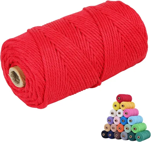 Miniatura 14 de Cuerda de algodón para macramé, de 0.11 pulgadas x 109 yardas, cuerda de macramé natural marrón, suministros perfectos de algodón para hacer