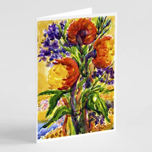 Miniatura 30 de Caroline's Treasures 6077GCA7P Flower - Tarjetas de felicitación y sobres de Aster - Paquete de 8 tarjetas en blanco con sobres, tamaño A7, tarjetas