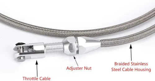 Miniatura 4 de Kit de cable de acelerador LS trenzado de acero inoxidable de 36", cable de acelerador ajustable compatible con motor Chevrolet/Chevy LS1 97-07 4.8L