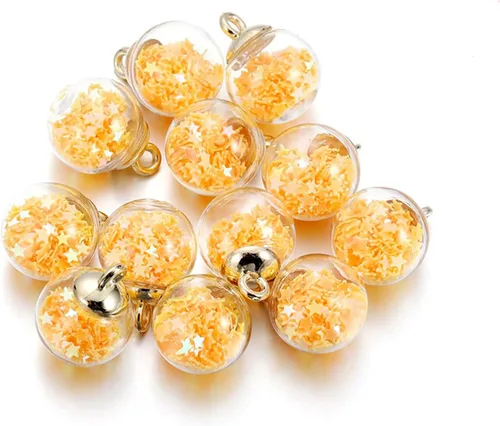 Miniatura 23 de 10 unids/lote de 0.630 in transparente bola de cristal encantos estrella lentejuelas colgantes para DIY pendientes collar joyería fabricación