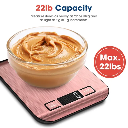 Miniatura 3 de Mik-Nana Báscula de Alimentos, Báscula Digital de Cocina de 22 libras que Pesa en Gramos y Onzas para Hornear, Cocinar, Café, Paquete, Envío, 6