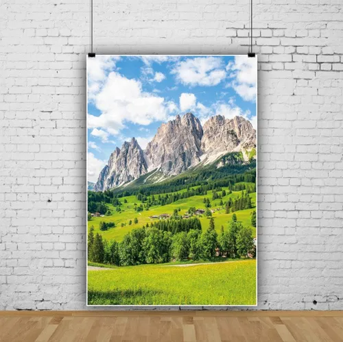 Miniatura 2 de Renaiss Telón de fondo de montañas de los Alpes de 5 x 7 pies para sesión de fotos, retrato de paisaje europeo de naturaleza, paisaje suizo