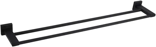GERZWY Toallero doble para baño, acero inoxidable, color negro mate, 36 pulgadas, estilo contemporáneo, montaje en pared JG1902C92-BK Cepillado