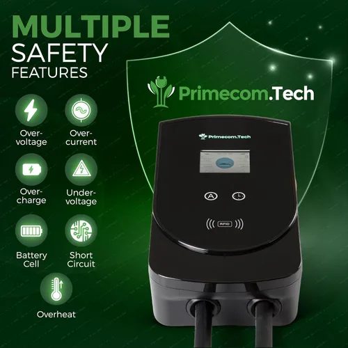 Miniatura 9 de 50 Amperios - Estación de carga inteligente para el hogar de vehículos eléctricos de nivel 2 PRIMECOM.TECH de 220 voltios para Tesla y todas