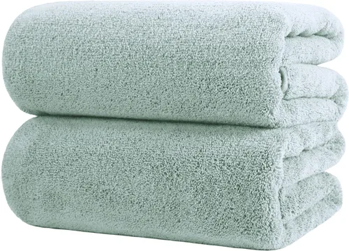 Miniatura 7 de POLYTE Toalla de baño de microfibra de secado rápido, sin pelusas, 35 x 70 pulgadas, paquete de 2 (beige)