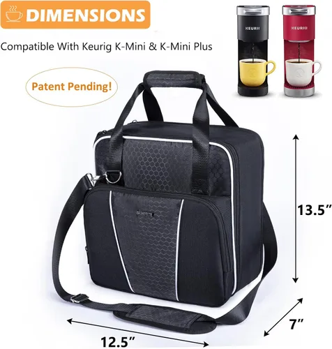 Miniatura 2 de BAGSPRITE Bolsa de viaje para cafetera, compatible con Keurig K-Mini o K-Mini Plus, funda de transporte para cafetera de una sola porción