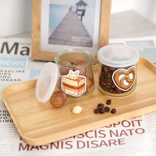 Miniatura 7 de Oui - Juego de 48 tapas para tarros de yogur Oui, tapas de repuesto de plástico transparente compatibles con tarros de yogur Oui, tapas para tarros