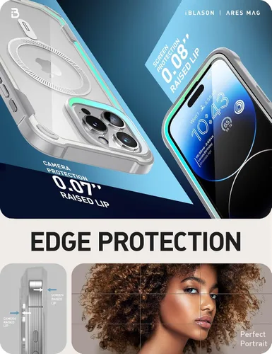 Miniatura 7 de i-Blason Funda para iPhone 15 Pro Max compatible con carcasa MagSafe, funda transparente para teléfono celular, funda protectora robusta [Ares]