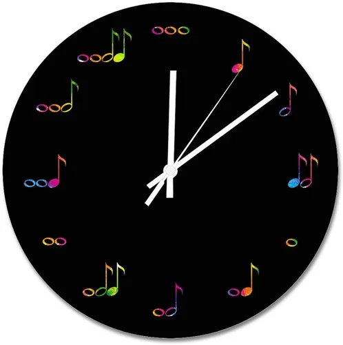 Miniatura 9 de Reloj de pared con aspecto de madera natural, reloj de pared de guitarra acústica, silencioso, redondo, de madera, funciona con pilas, reloj