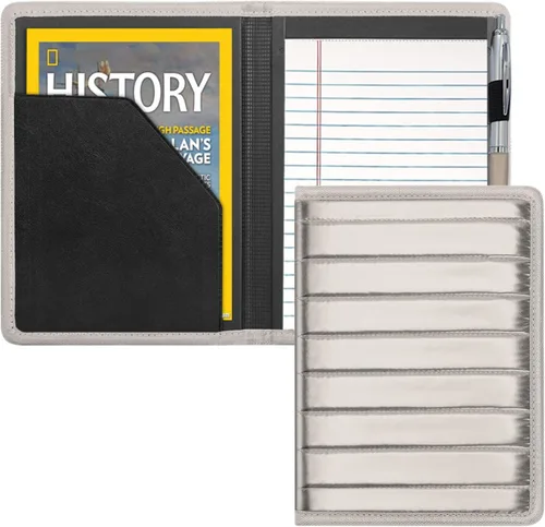 Miniatura 13 de Gorbado Carpeta para portafolio o cartera, mini carpeta de 5 x 8 pulgadas, bloc de escritura legal, carpeta organizadora de documentos A5 para Negro