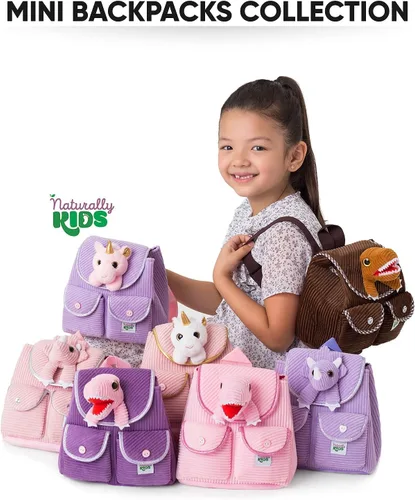 Miniatura 7 de Naturally KIDS Mini mochila de dinosaurio - Mochila muy pequeña para niñas y niños - Juguetes de dinosaurio para niños de 3 a 5 años - Mochila