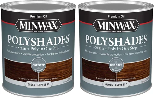 Miniatura 49 de Minwax PolyShades Tinte de Madera + Acabado de Poliuretano – Cuarto, Roble Misión, Brillo Mission Oak