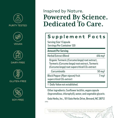 Miniatura 2 de GAIA HERBS PRO Curcuma Supreme - Suplemento de apoyo a la salud inmunológica - Suplemento de cúrcuma con extracto de fruta de pimienta negra