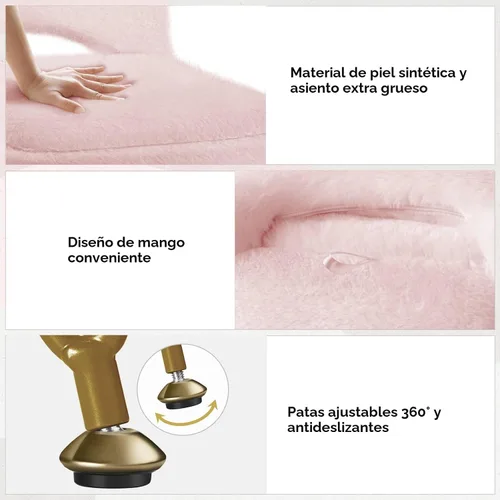 Miniatura 6 de GREENSTELL Taburete de tocador con almacenamiento y respaldo plegable, 13.4 x 15 x 30 pulgadas, otomana cuadrada de piel sintética suave, 4 patas