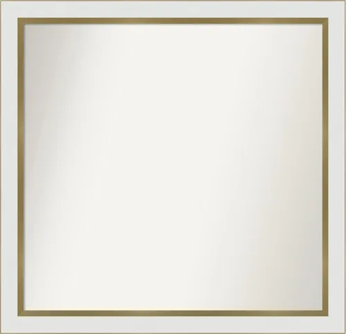 Miniatura 18 de Amanti Art Espejo de baño blanco para sobre el fregadero, 30 x 35 pulgadas, espejo de tocador rectangular estrecho de Eva de oro blanco, marco