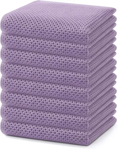 Miniatura 245 de Homaxy Paños de cocina de 100% algodón con tejido de gofre, ultra suaves, absorbentes, de secado rápido, 12 x 12 pulgadas, paquete de 6, amarillo