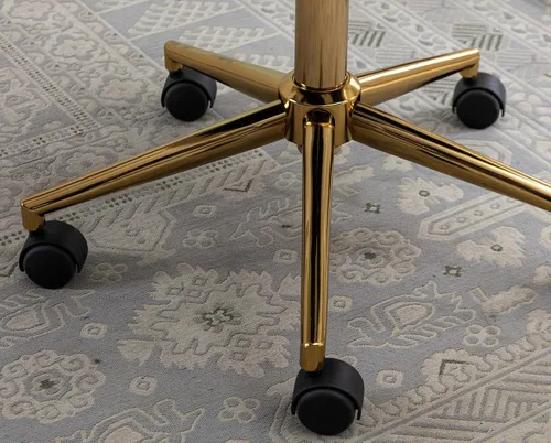 Miniatura 9 de Silla de oficina en casa, silla de escritorio peluda, silla de tocador tapizada y esponjosa, silla de trabajo moderna, silla giratoria ajustable