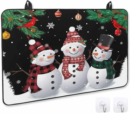 Miniatura 18 de Cubierta de estufa para estufa eléctrica, diseño de Navidad, invierno, fondo rojo nieve, cubierta superior de estufa para parte superior de vidrio
