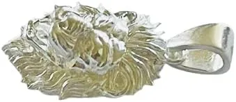 Miniatura 4 de Colgante de plata de ley 925 con dije de cabeza de león Leo del zodiaco Plata esterlina Sin gemas