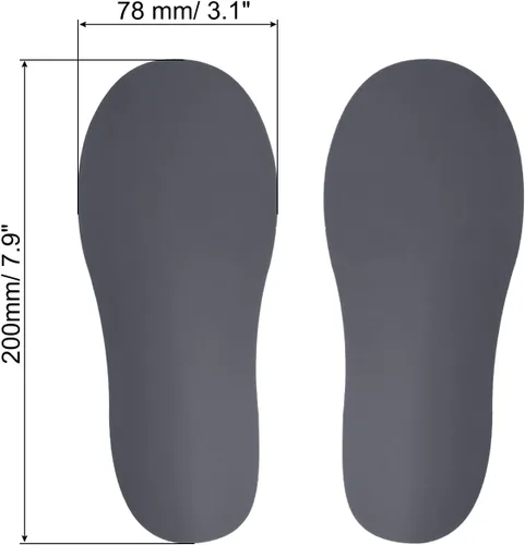 Miniatura 2 de PATIKIL Calcomanía de huellas de 8 x 3 pulgadas, 4 pares de calcomanías de PVC para decoración de clase, guía de escaleras, gris oscuro