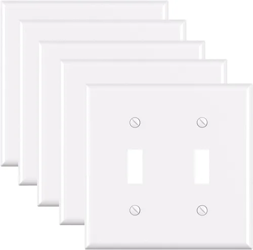 Miniatura 17 de ELEGRP Placas de pared de palanca de 2 segmentos sin tornillos, cubierta de placa frontal termoplástica irrompible de tamaño mediano para Blanco mate