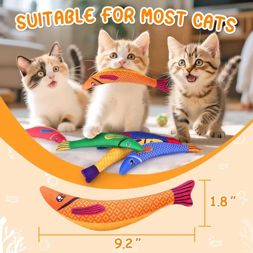 Miniatura 2 de Juguetes para Gatos de Interior, Paquete de 6 Juguetes Interactivos de Hierba Gatera para Aburridos, Juguete Pateador para Gatitos con Sonido