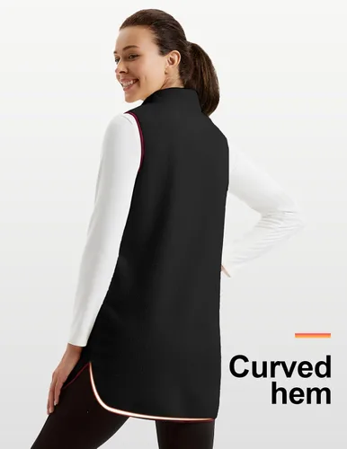 Miniatura 4 de JACK SMITH Vestido de forro polar sin mangas para mujer, vestido de invierno con botones y bolsillos