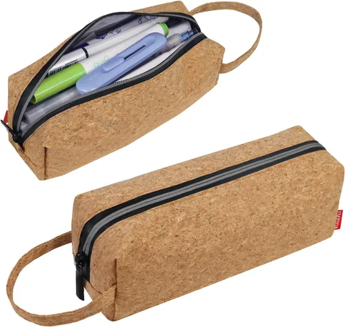 Miniatura 7 de Fmeida Estuche para lápices estético, bolsa de lápices de gran capacidad, estuche portátil para bolígrafos, oficina, papelería, bolsa de maquillaje