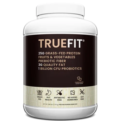 Miniatura 10 de TrueFit Polvo de Proteína Saludable para el Intestino, Batido de Reemplazo de Comida de Suero de Leche de Ganado Alimentado con Pasto