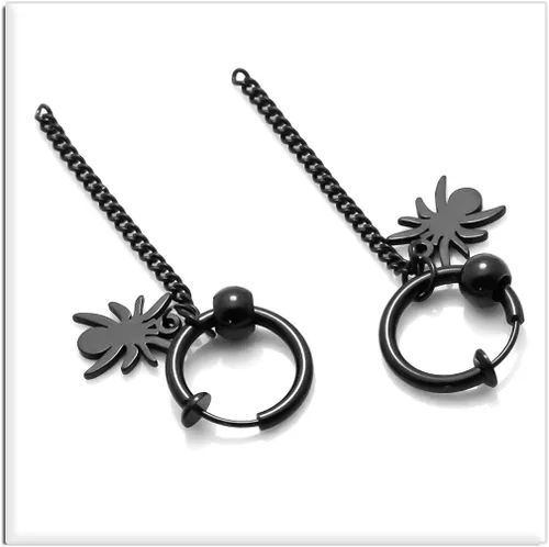 Miniatura 4 de Xusamss Punk Jewelry - Pendientes colgantes de acero inoxidable con bisagras de araña larga