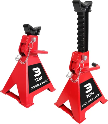 Miniatura 9 de BIG RED AT42002R Torin - Gatos de acero para auto, 2 toneladas (4,000 libras) de capacidad, rojo, 1 par