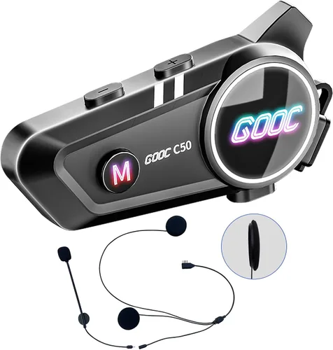 Miniatura 9 de Altavoces e intercomunicador Bluetooth para casco - Sistema de comunicación de cancelación de ruido para 2 jinetes para motocicleta, esquí, ciclismo