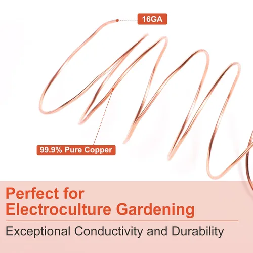 Miniatura 3 de Antena de jardinería de electrocultura, alambre de cobre puro de 65 pies, estaca de jardín, bobina de varilla de cobre desnuda, calibre 16, 99.9%