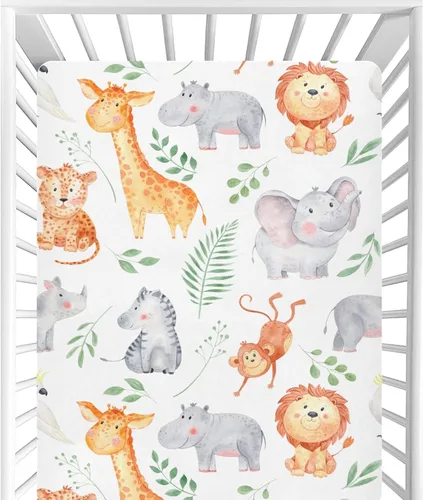 Miniatura 43 de CaTaKu Sábanas de cuna para niñas y niños – Sábanas de bebé bohemias con flores silvestres, sábanas de colchón neutro para cuna para cama
