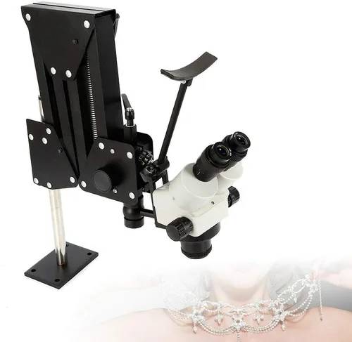 Miniatura 3 de Microscopio multidireccional con incrustaciones de espejo con soporte de resorte, microscopio de ajuste Herramienta de joyería de 3.031 in Zoom