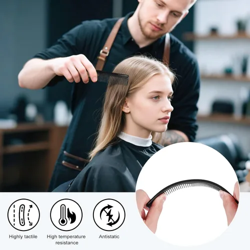 Miniatura 5 de Peines envueltos individualmente, 100 peines de plástico a granel, color negro, 2 peines para el cuidado del cabello, peine desechable a granel
