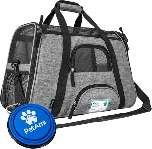 Miniatura 8 de PetAmi Transportador de mascotas aprobado por aerolíneas para gatos, transportador de perros de lados suaves para perros pequeños, suministros