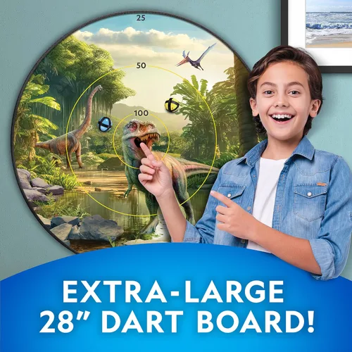 Miniatura 4 de Tablero de dardos para niños National Geographic Kids con brillo en la oscuridad - Juego de dardos con pelotas brillantes, tablero de dardos