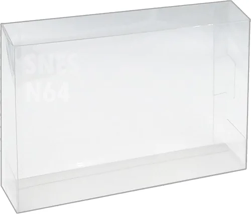 MALKO Paquete de 10 protectores de videojuegos compatibles con: SNES y N64 Game Box | Funda de plástico transparente