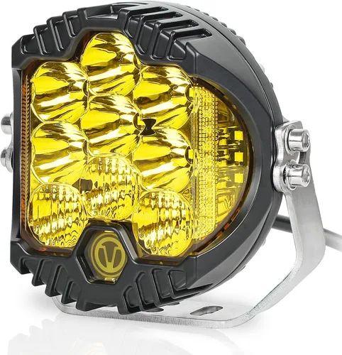 Miniatura 2 de Luz LED para todo terreno de 5 pulgadas, 50 W, color amarillo ámbar, luz de conducción, luz de trabajo redonda, combo de inundación para Wrangler