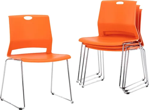 Miniatura 9 de Sidanli Sillas apilables para negocios, sillas de comedor modernas para el hogar, color verde (juego de 4)