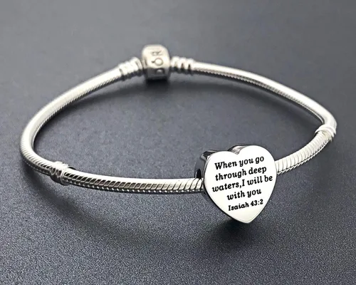 Miniatura 5 de MUERDOU Dije de corazón, pulsera cristiana con versículo bíblico para oración, fe, religiosa, regalos para mujeres